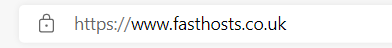 Screenshot of https URL in Microsoft Edge with secure padlock icon to the left
